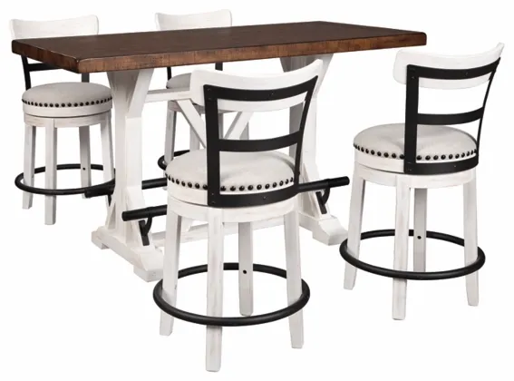 Signature Design by Ashley® Valebeck 5-Piece White Counter Height Dining Set 0