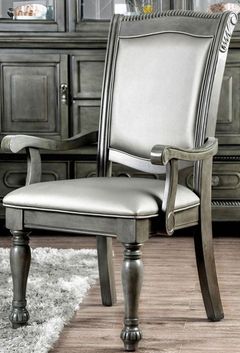 Furniture of America® Alpena 2-Piece Silver Arm Chair Set
