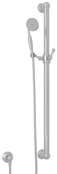 Rohl® Spa Shower Collection 36" Polished Chrome Decorative Grab Bar Set With Single-Function Anti-Calcium Handshower