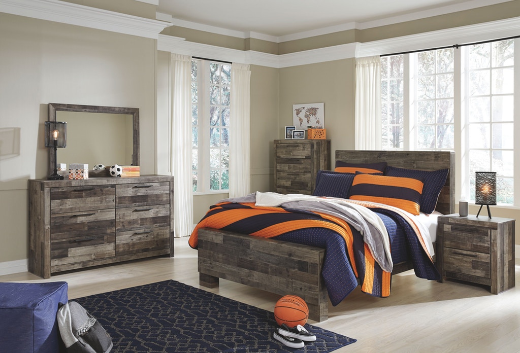 Benchcraft® Derekson Multi Gray Panel Bed | Miskelly Furniture