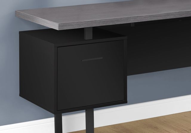 Computer Desk, Home Office, Corner, Left, Right Set-Up, Storage Drawers,  70L, L Shape, Work, Laptop, Metal, Laminate, Black, Grey, Contemporary,  Modern, Big Sandy Superstore