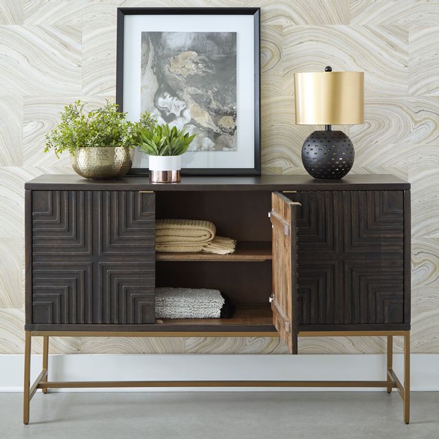Signature Design by Ashley® Elinmore Brown/Gold Finish Accent Cabinet 4
