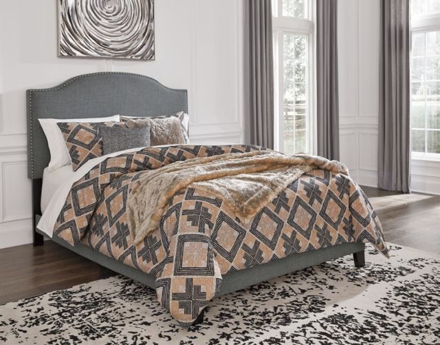 Signature Design by Ashley® Adelloni Gray Queen Upholstered Bed 4