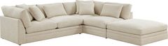 Lux Furniture Gallery 3-Piece Oyster Right-Arm Facing Sectional with Ottoman