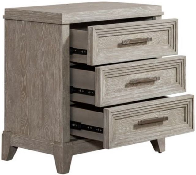 Liberty Belmar Washed Taupe & Silver Champagne Nightstand 5