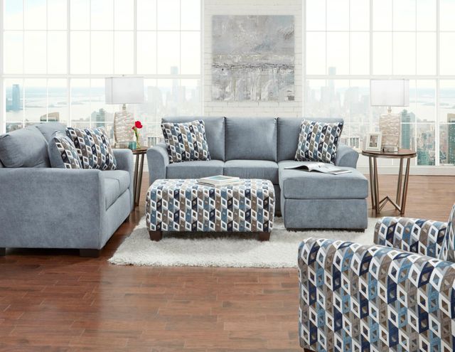 Affordable Furniture Cube Blue/Grey Cocktail Ottoman-3