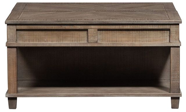 Liberty Furniture Parkland Falls Weathered Taupe Square Lift Top Cocktail Table-3