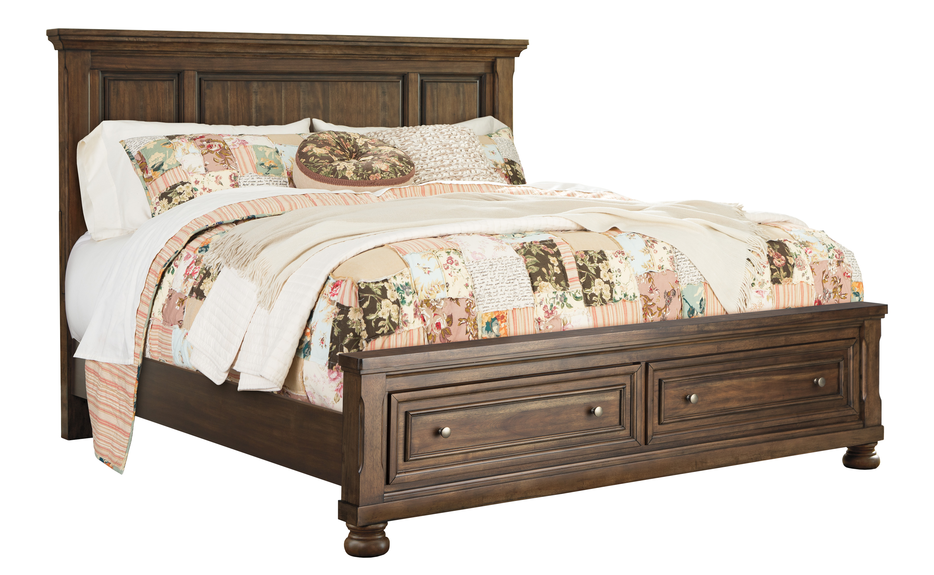 Signature Design by Ashley® Flynnter Medium Brown California King Panel Bed with Storage