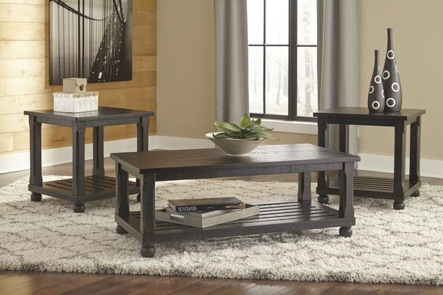 Signature Design by Ashley® Mallacar 3-Piece Black Occasional Table Set-1