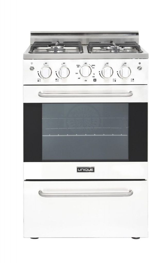 Unique® Appliances Prestige 24" White Freestanding Natural Gas Range 0