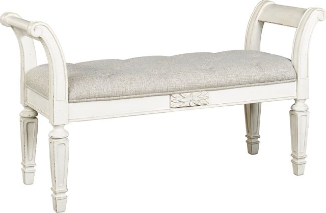 Signature Design by Ashley® Realyn Antique White Accent Bench-0