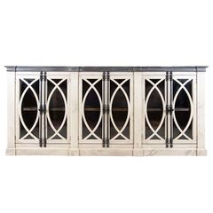 Rustic Imports Bari 6-Door Weathered Glass Console