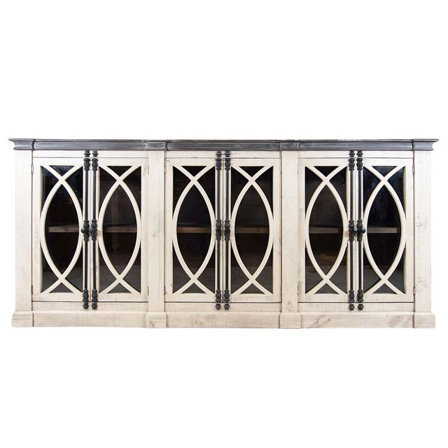 Rustic Imports Bari 6-Door Weathered Glass Console-0