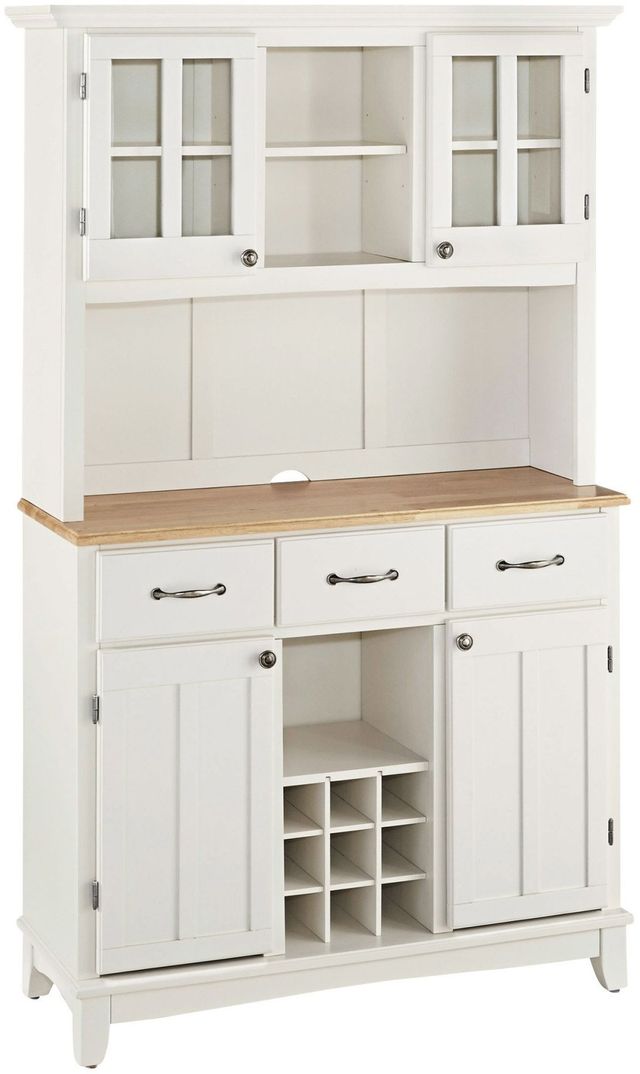 homestyles® Buffet of Buffets White/Natural Server with Hutch-0