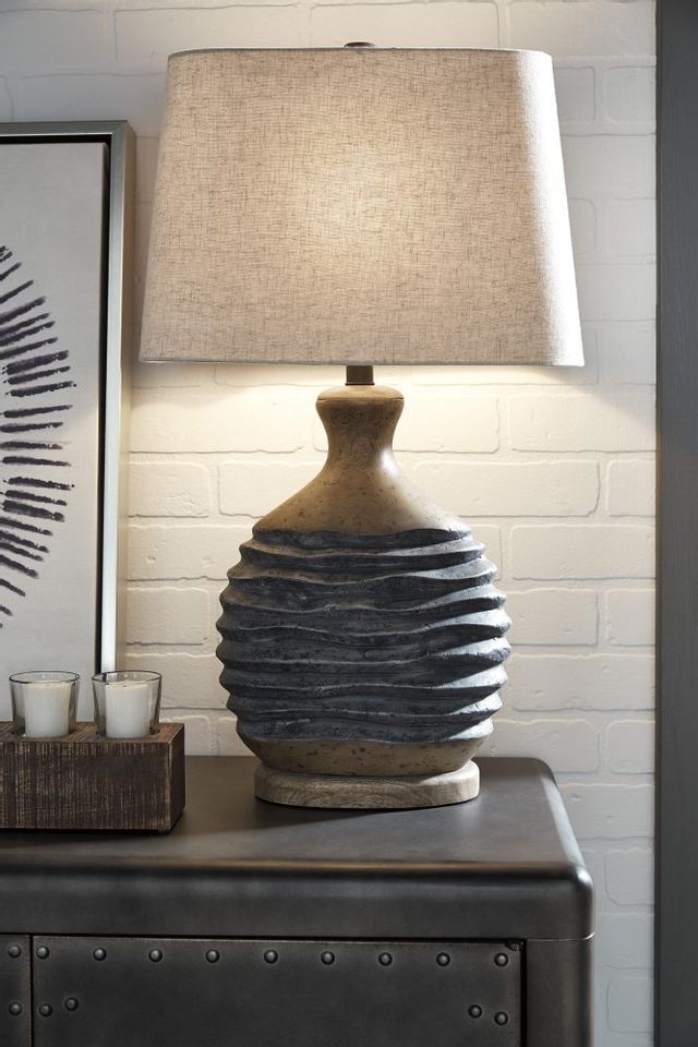 Signature Design by Ashley® Medlin Gray/Beige Paper Table Lamp 2