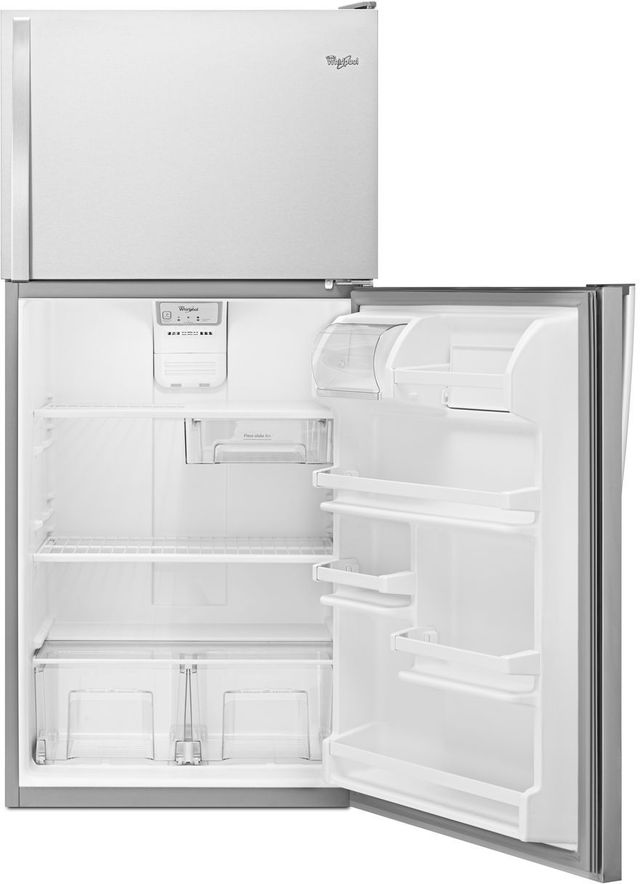 Whirlpool® 18.2 Cu. Ft. Monochromatic Stainless Steel Top Freezer Refrigerator 19