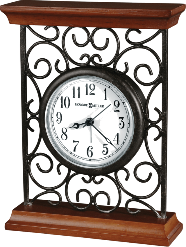 Howard Miller® Mildred Warm Gray and Cherry Tabletop Clock