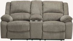 Signature Design by Ashley® Draycoll Pewter Double Reclining Loveseat with Console
