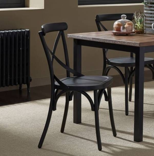 Liberty Vintage Dining Black X Back Side Chair-1