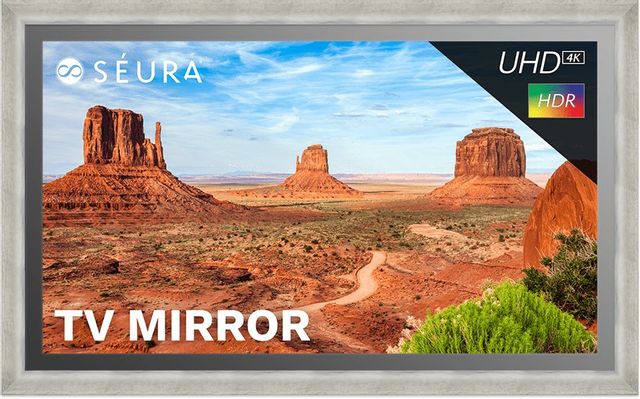 Seura® 55" 4K Ultra HD Spoleto Silver Frame Mirrored TV 0