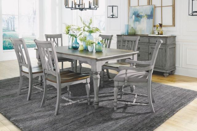 Flexsteel® Plymouth® Distressed Graywash Rectangular Dining Table 5