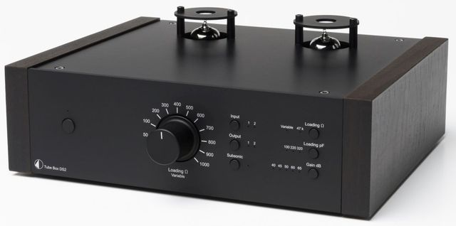 Pro-ject Tube Box DS2 Black Preamplifier with Eucalyptus Wooden Side Panels