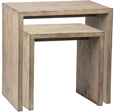 Dovetail Furniture Merwin Light White Wash Set of 2 Side Tables