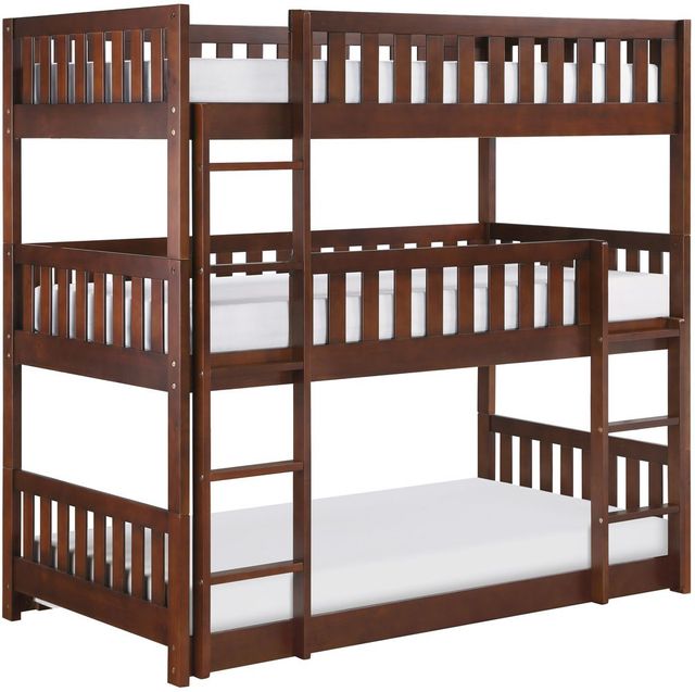 Mazin Furniture Rowe Dark Cherry Twin Triple Bunk Bed | Ameublement ...