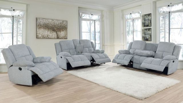 Coaster® Waterbury Grey Upholstered Motion Sofa 9