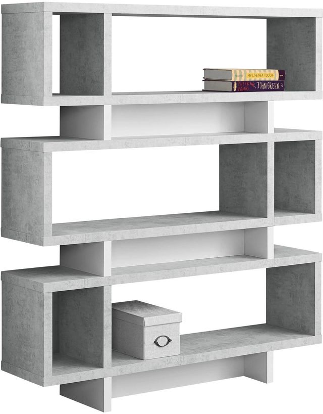 Monarch Specialties Inc. 55"H White Clement Look Bookcase 1