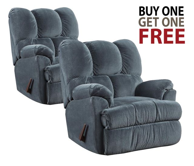 Affordable Furniture Aurora Blue Recliner - BOGO Free Recliner Set-0