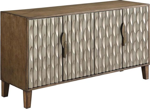 Accents by Andy Stein™ Fossil Brown/Metallic Media Credenza-0