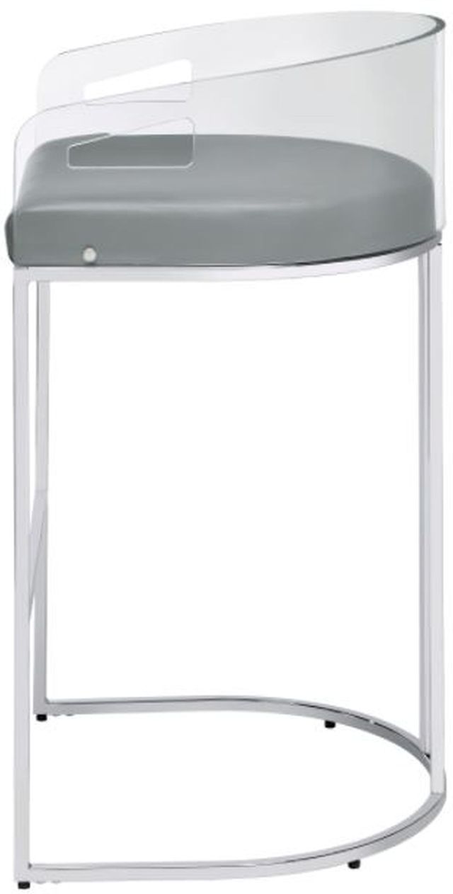 Coaster® Set of 2 Grey and Chrome Acrylic Back Counter Height Stools 2