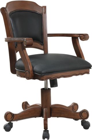 Coaster® Turk Black And Tobacco Game Chair With Casters