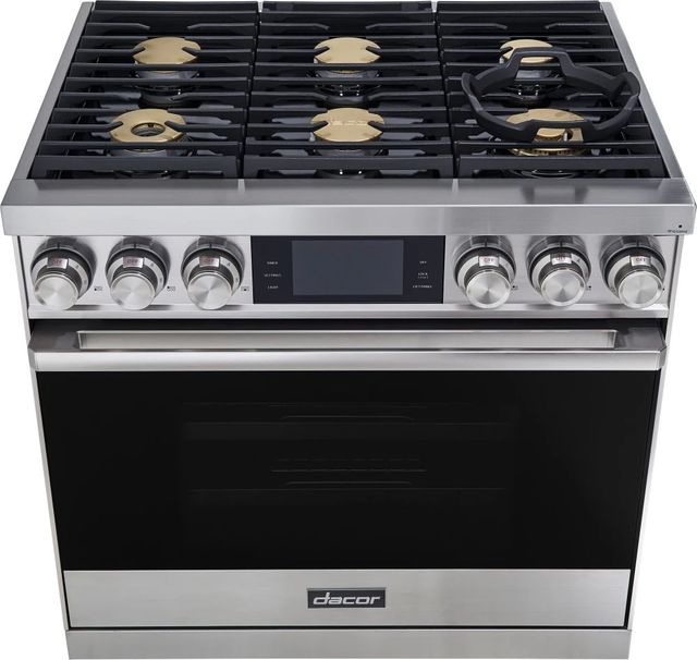 Dacor® Contemporary 36" Stainless Steel Pro Dual Fuel Steam Range 3