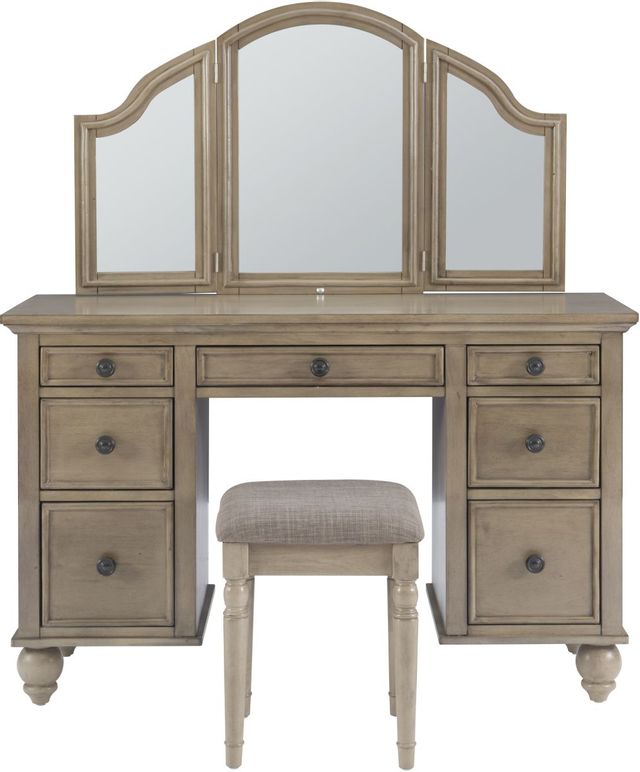 Powell® Pattan Warm Taupe/Dolphin Grey Vanity and Bench-1