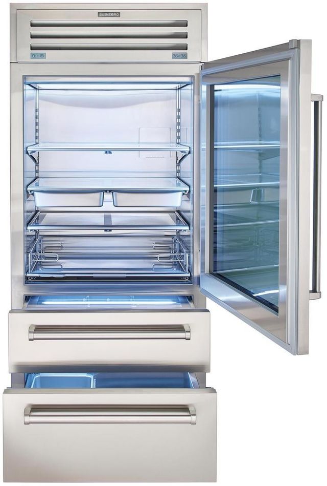 Sub-Zero® PRO Series 22.7 Cu. Ft. Stainless Steel Frame Bottom Freezer Refrigerator 1