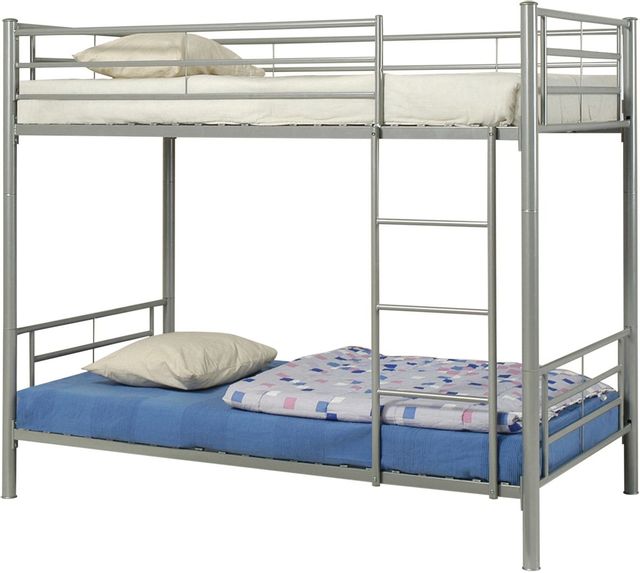 Coaster® Hayward Silver Twin/Twin Bunk Bed-0