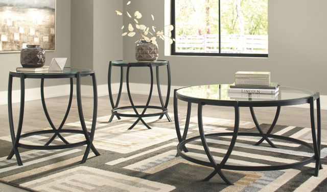 Signature Design by Ashley® Tarrin 3 Piece Black Occasional Table Set 4