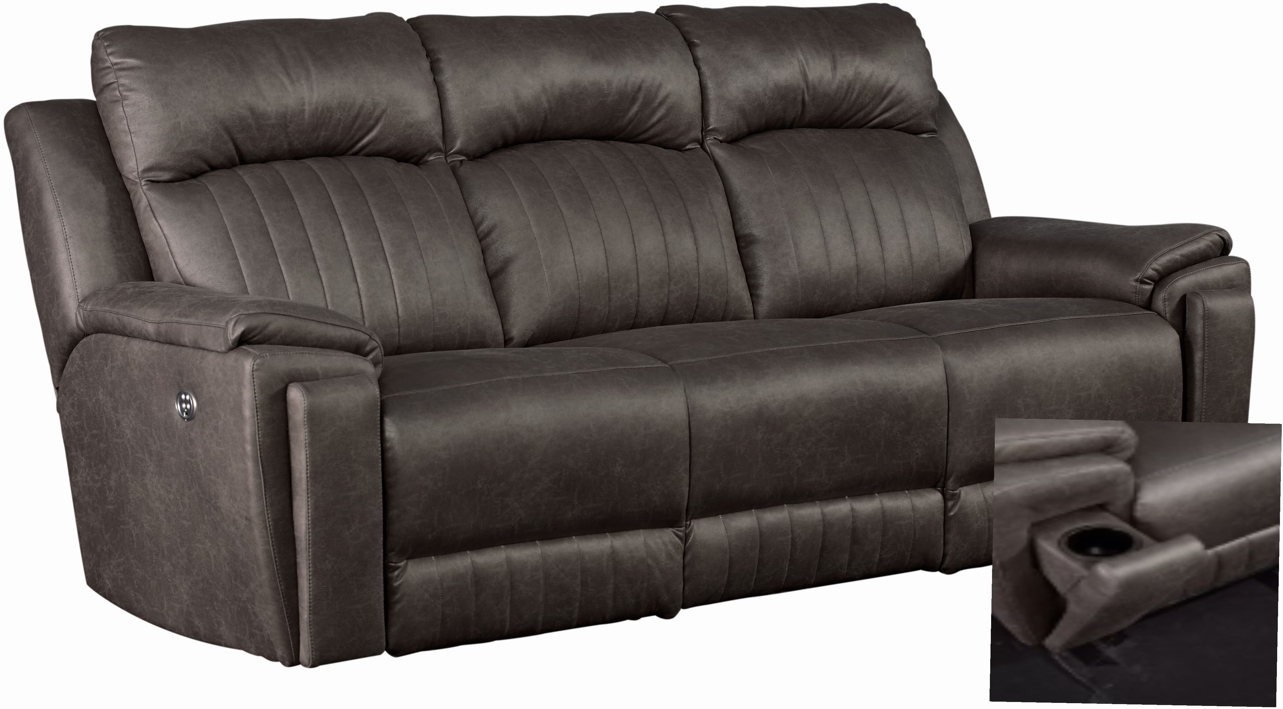 Southern Motion™ Silver Screen Double Reclining Sofa with Arm Cupholders