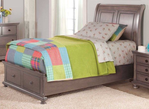 New Classic® Home Furnishings Allegra Pewter Youth Full Sleigh Bed-1