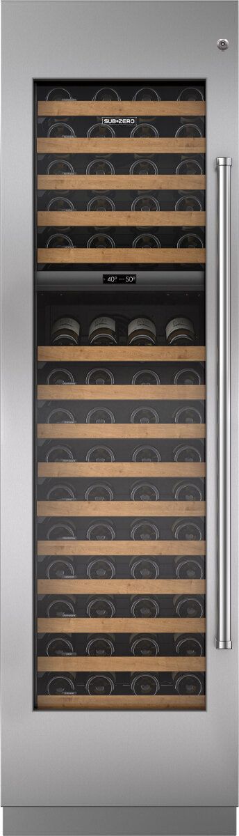 Sub-Zero® 24" Integrated Stainless Steel Wine Storage Door Panel with Pro Handle and Lock