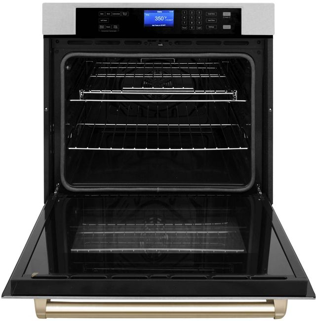 ZLINE Autograph Edition 30" DuraSnow® Stainless Steel Single Electric Wall Oven  1