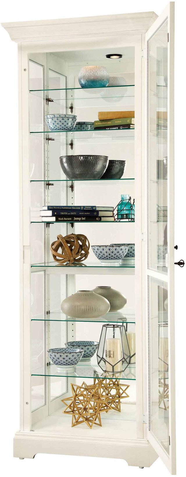 Howard Miller® Chesterbrook V Aged Linen Curio Cabinet 1