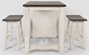 Jofran Inc. Madison County 3 Piece White Counter Height Table Set
