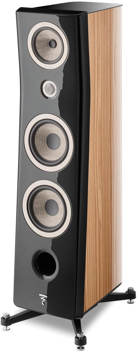 Focal® Kanta 8" Deep Black and Walnut High Gloss Floor Standing Speaker 0