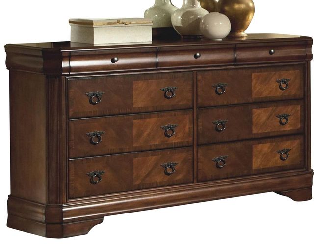 New Classic® Home Furnishings Sheridan 4-Piece Burnished Cherry Queen Bedroom Set with Nightstand-3