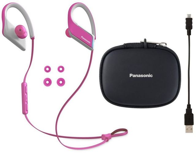 Panasonic® Ultra-Light WINGS Black Wireless Sports Clip Headphones 9