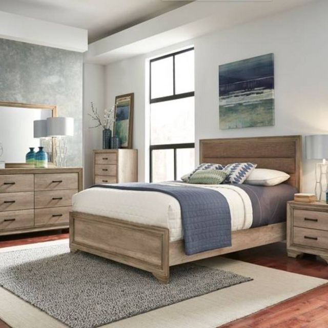 Liberty Sun Valley 4-Piece Sandstone Queen Upholstered Bedroom Set