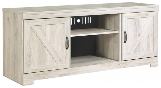 Signature Design by Ashley® Bellaby Whitewash Large TV Stand with Fireplace Option-0